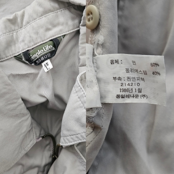 Vintage Korean Light Gray Zippered Foldover Lapel Jacket by Simple Life - Picture 6 of 9